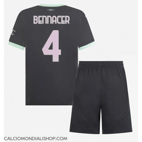 Maglie da calcio AC Milan Ismael Bennacer #4 Terza Maglia Bambino 2024-25 Manica Corta (+ Pantaloni corti)